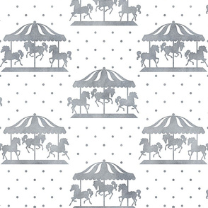 Carousel Pattern in Smokey Grey Watercolor