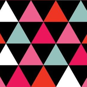 Black Blue Pink Red Triangles