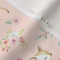 Sweet Deer Floral (baby pink) - LARGER scale