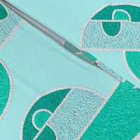 Half circles turquoise on pale blue by Su_G_©SuSchaefer