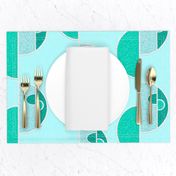 Half circles turquoise on pale blue by Su_G_©SuSchaefer