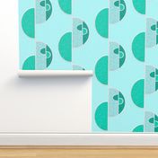 Half circles turquoise on pale blue by Su_G_©SuSchaefer