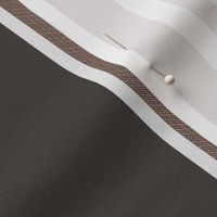 Cocoa Brown Triple Ticking Stripe