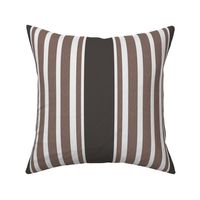 Cocoa Brown Triple Ticking Stripe