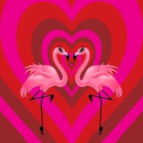 Flamingo Love 8" Quilt Block