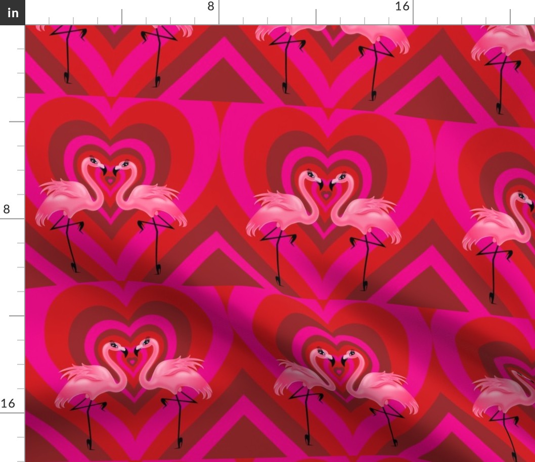 Flamingo Love 8" Quilt Block