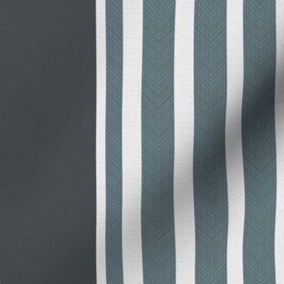Blue Gray Triple Ticking Stripe