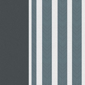 Blue Gray Triple Ticking Stripe