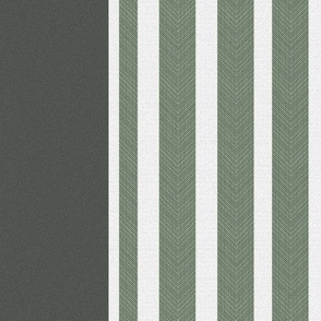 Moss Green Triple Ticking Stripe