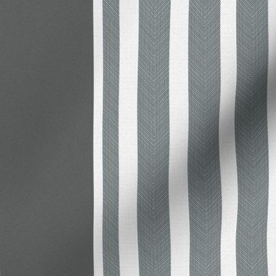 Gray Grey Triple Ticking Stripe