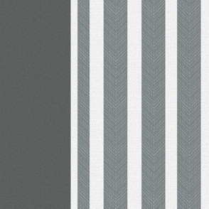 Gray Grey Triple Ticking Stripe