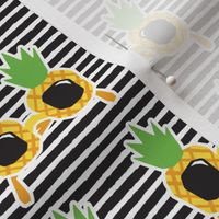 Pineapple Sunnies - summer sunglasses - black stripes - LAD19