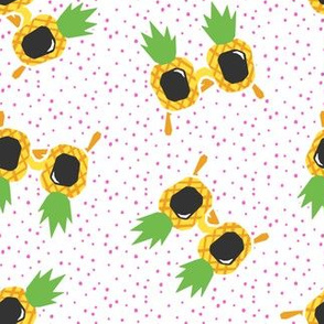 Pineapple Sunnies - summer sunglasses - pink polka - LAD19