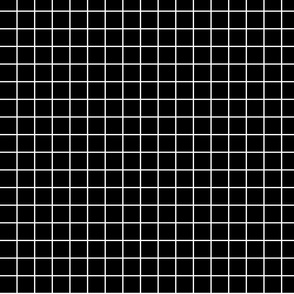 1 inch black with white grid