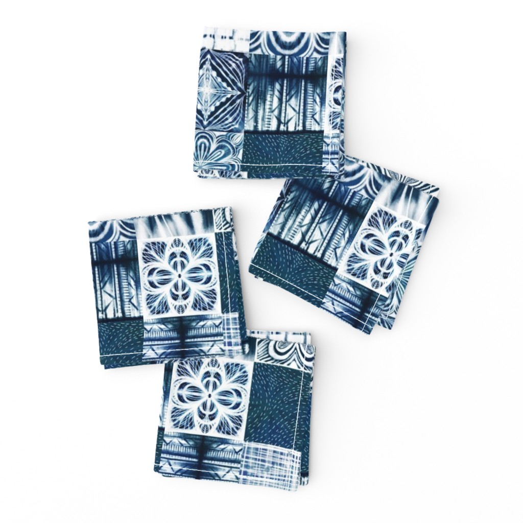 shibori indigo patchwork quilt