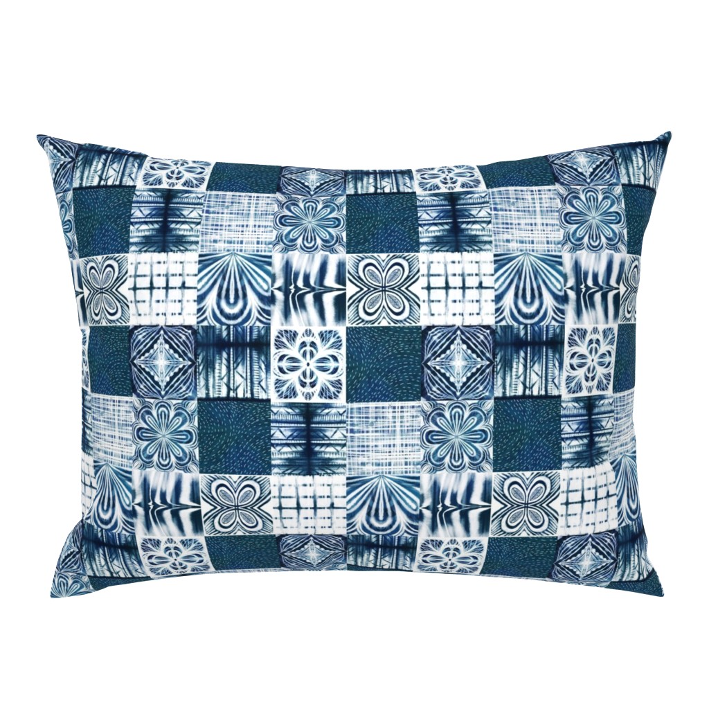 shibori indigo patchwork quilt