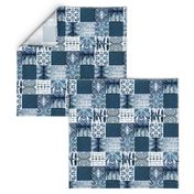 shibori indigo patchwork quilt