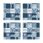 shibori indigo patchwork quilt