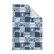 shibori indigo patchwork quilt