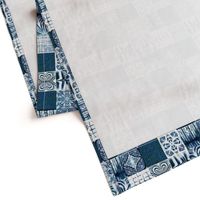 shibori indigo patchwork quilt