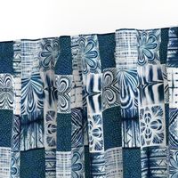 shibori indigo patchwork quilt