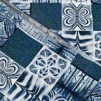 shibori indigo patchwork quilt