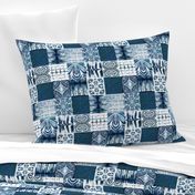 shibori indigo patchwork quilt