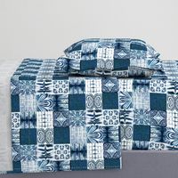 shibori indigo patchwork quilt