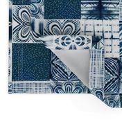 shibori indigo patchwork quilt