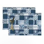 shibori indigo patchwork quilt