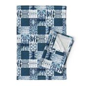 shibori indigo patchwork quilt