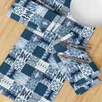 shibori indigo patchwork quilt