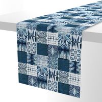 shibori indigo patchwork quilt