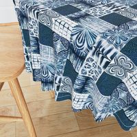 shibori indigo patchwork quilt