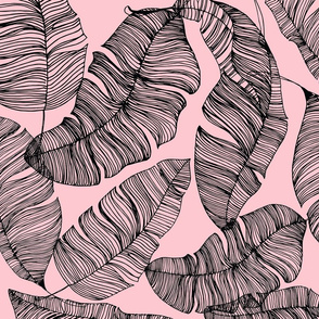 Ink Tropical Leaves - Powder Pink