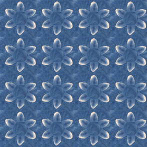 Jeans colored  Shibori flower, bleachdyed