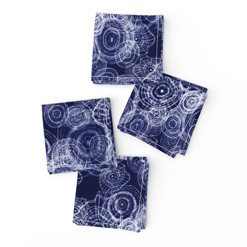 Shibori Doilies Abstract Tree Textures - Navy Blue - 8 inch