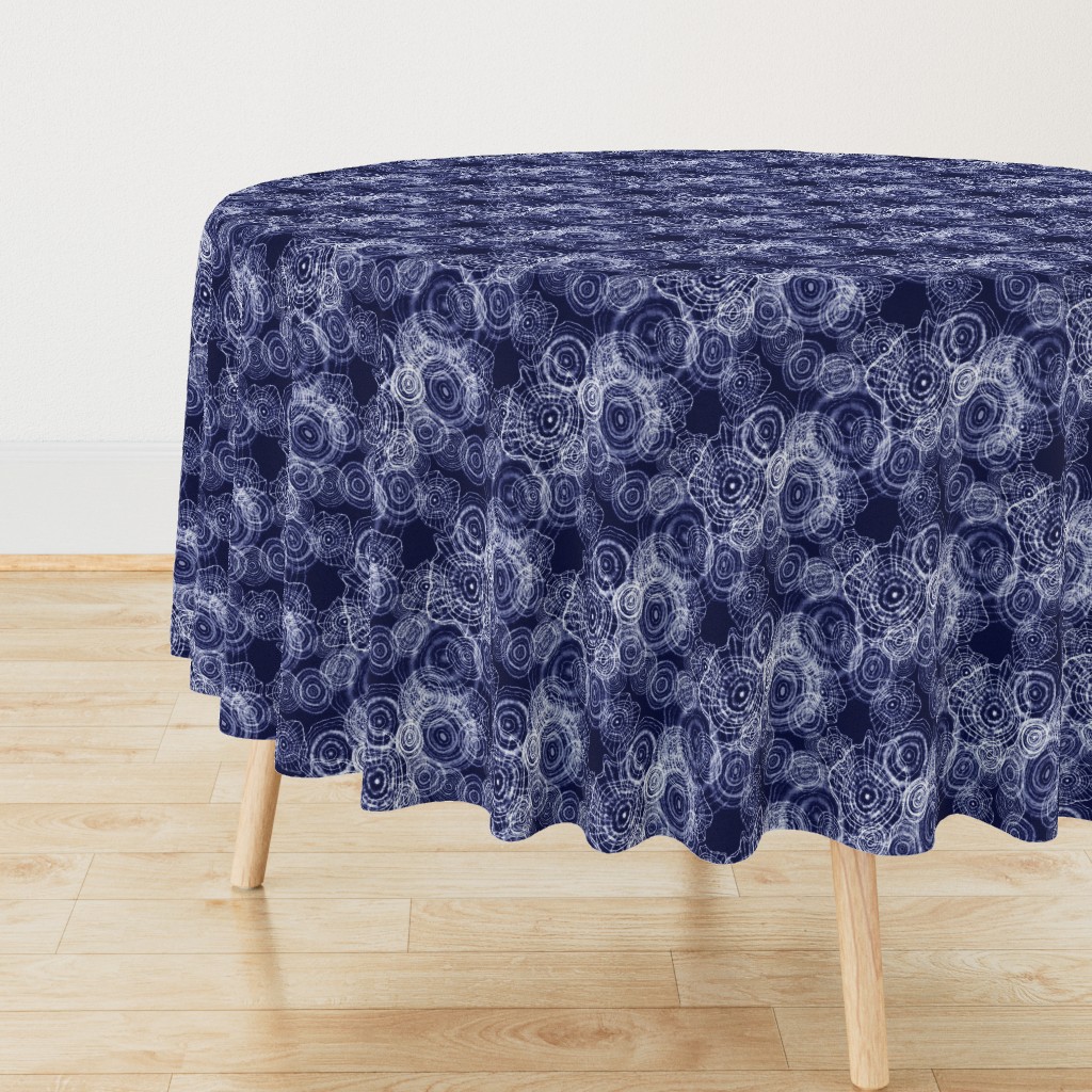 Shibori Doilies Abstract Tree Textures - Navy Blue - 8 inch