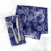 Shibori Doilies Abstract Tree Textures - Navy Blue - 8 inch