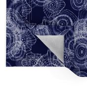 Shibori Doilies Abstract Tree Textures - Navy Blue - 8 inch