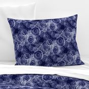 Shibori Doilies Abstract Tree Textures - Navy Blue - 8 inch