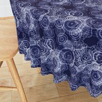 Shibori Doilies Abstract Tree Textures - Navy Blue - 8 inch