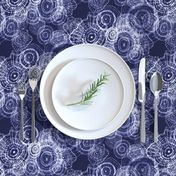 Shibori Doilies Abstract Tree Textures - Navy Blue - 8 inch