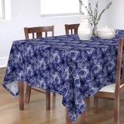 Shibori Doilies Abstract Tree Textures - Navy Blue - 8 inch