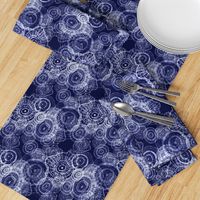 Shibori Doilies Abstract Tree Textures - Navy Blue - 8 inch