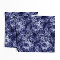 Shibori Doilies Abstract Tree Textures - Navy Blue - 8 inch