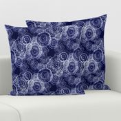 Shibori Doilies Abstract Tree Textures - Navy Blue - 8 inch