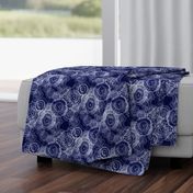 Shibori Doilies Abstract Tree Textures - Navy Blue - 8 inch