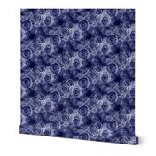 Shibori Doilies Abstract Tree Textures - Navy Blue - 8 inch