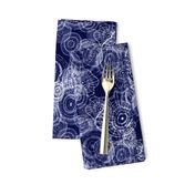 Shibori Doilies Abstract Tree Textures - Navy Blue - 8 inch